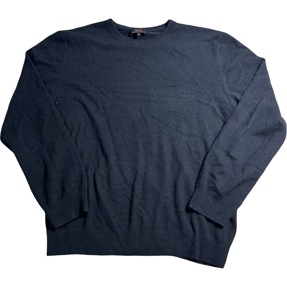 Quince Mongolian Cashmere Crewneck Sweater Mens XL Black Excellent STIEC01